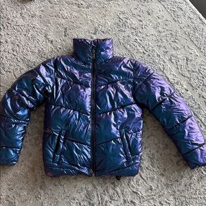 Canadian Classics Vibrant Blue and Purple Kids Puffer Jacket
